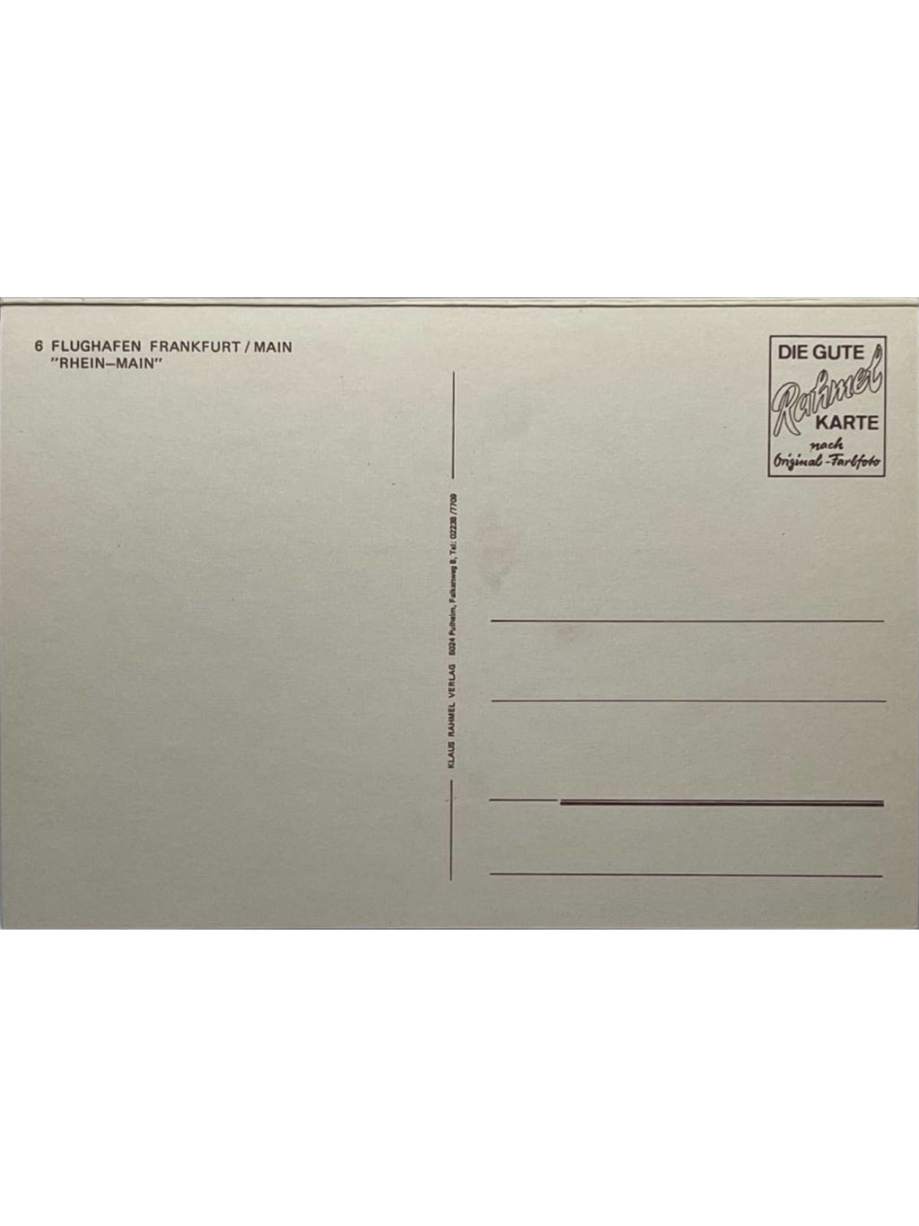 Verso de la carte postale