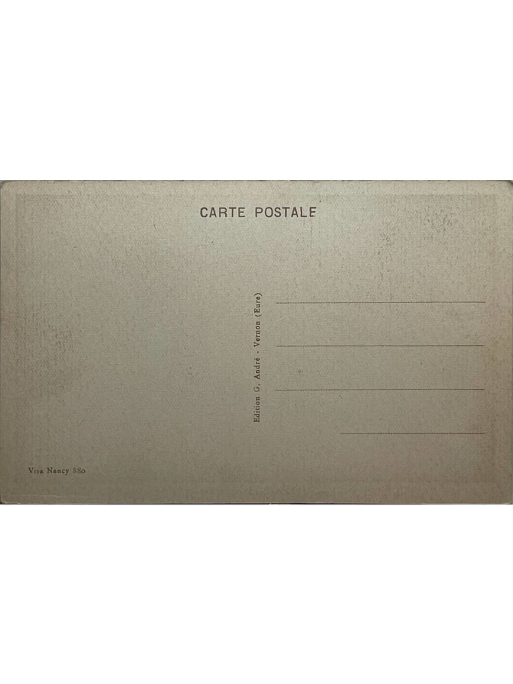 Verso de la carte postale