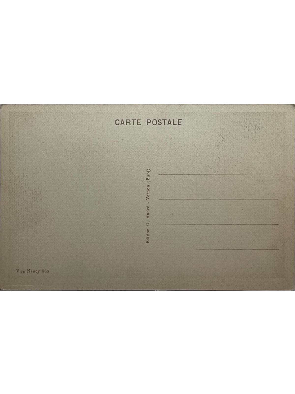Verso de la carte postale