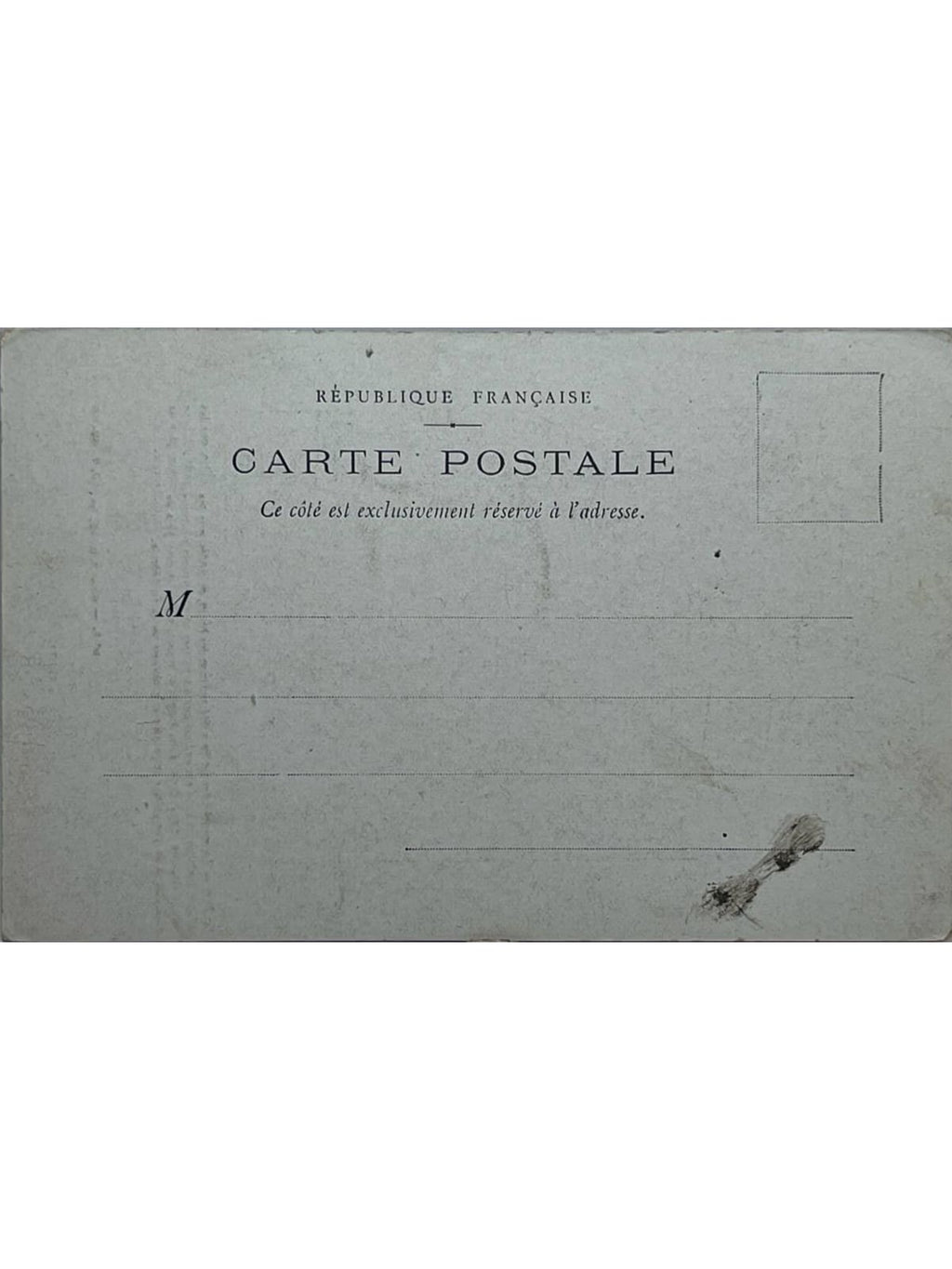 Verso de la carte postale