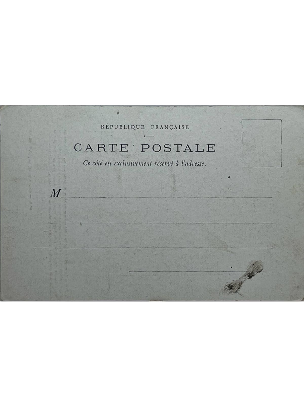 Verso de la carte postale