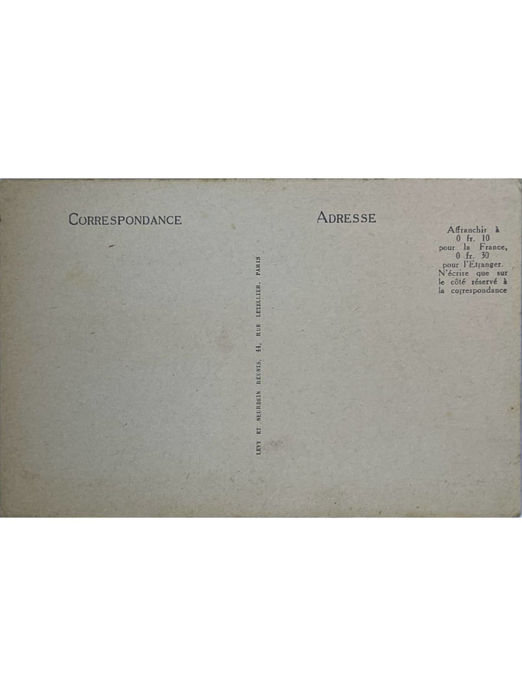 Verso de la carte postale