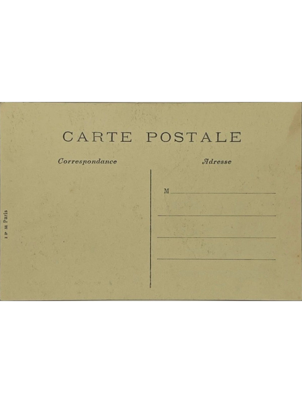 Verso de la carte postale