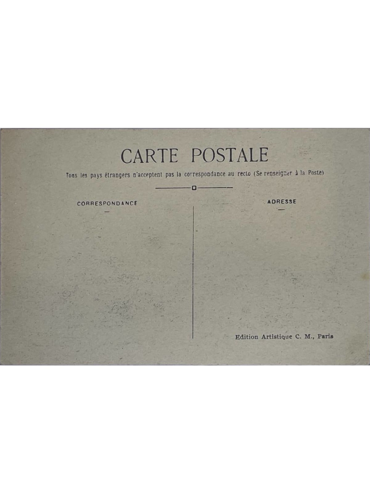 Verso de la carte postale
