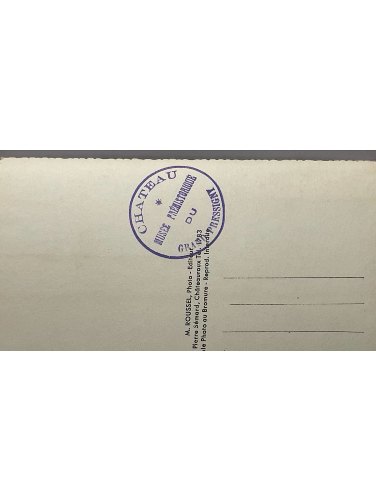 Verso de la carte postale