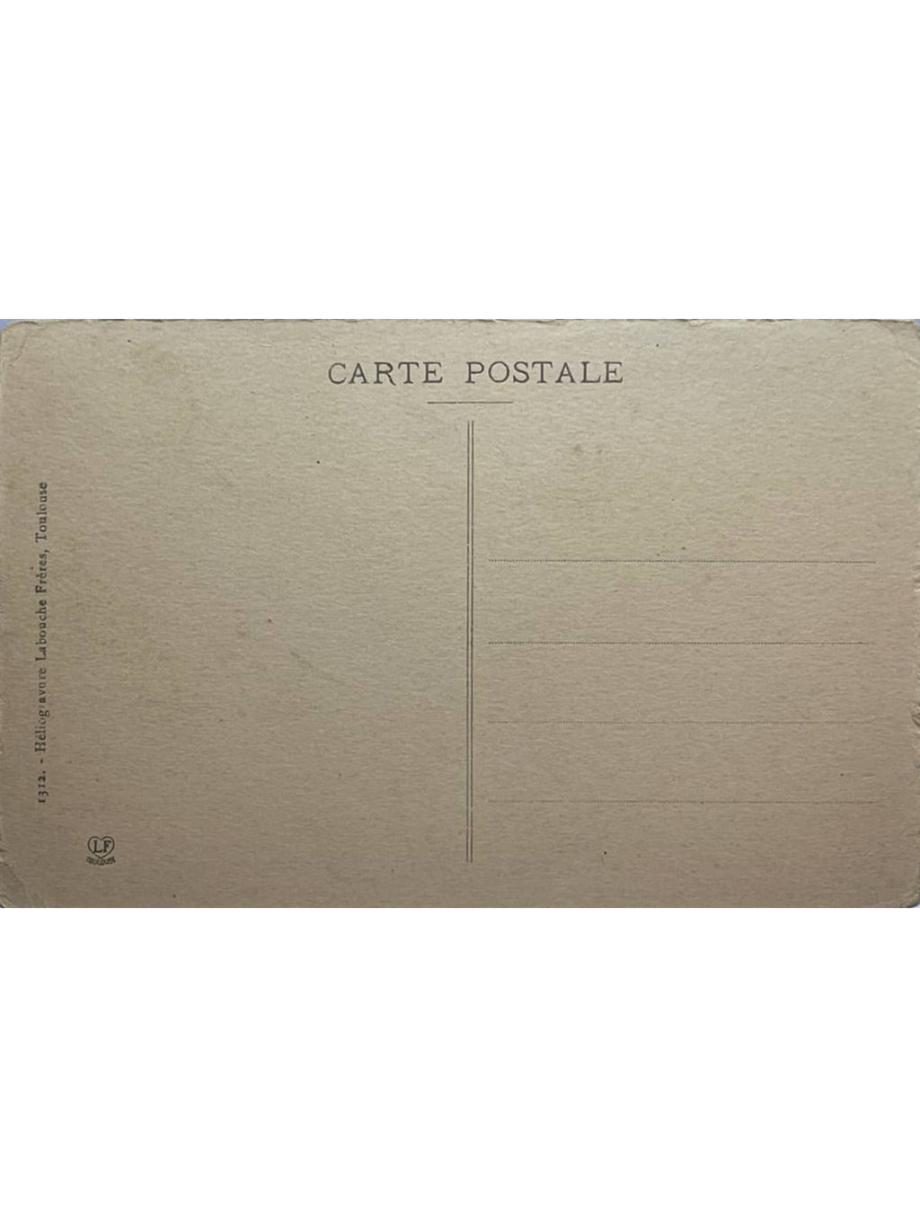 Verso de la carte postale