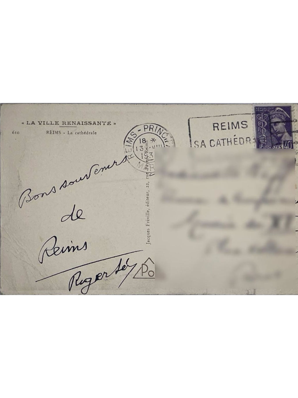 Verso de la carte postale