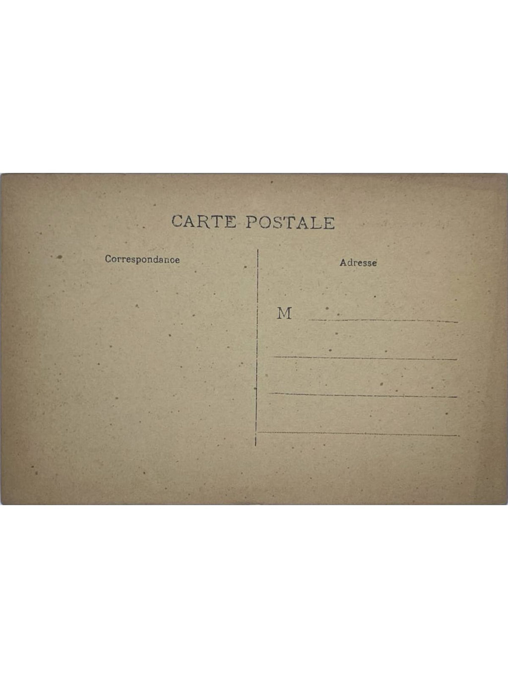 Verso de la carte postale