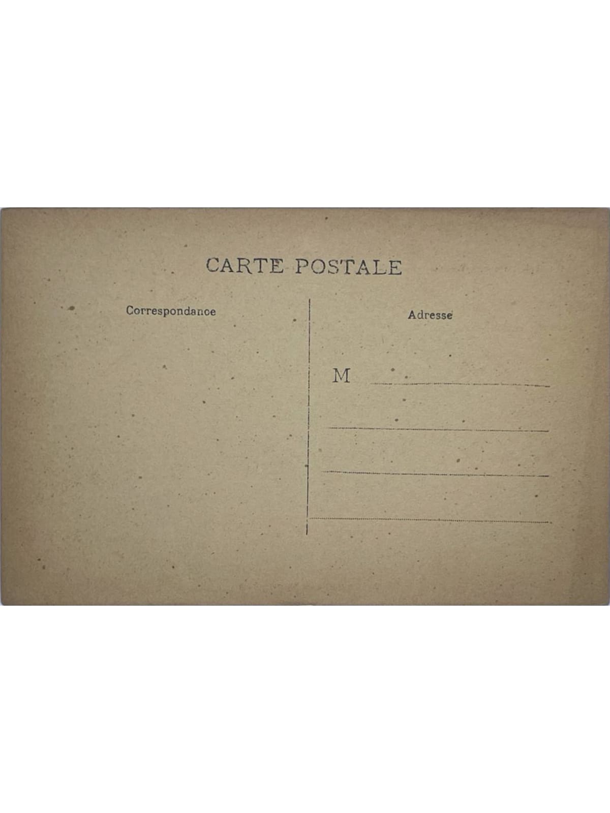 Verso de la carte postale