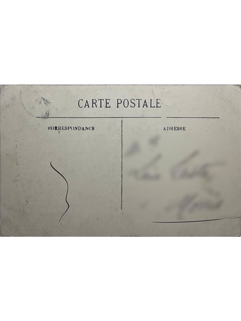 Verso de la carte postale
