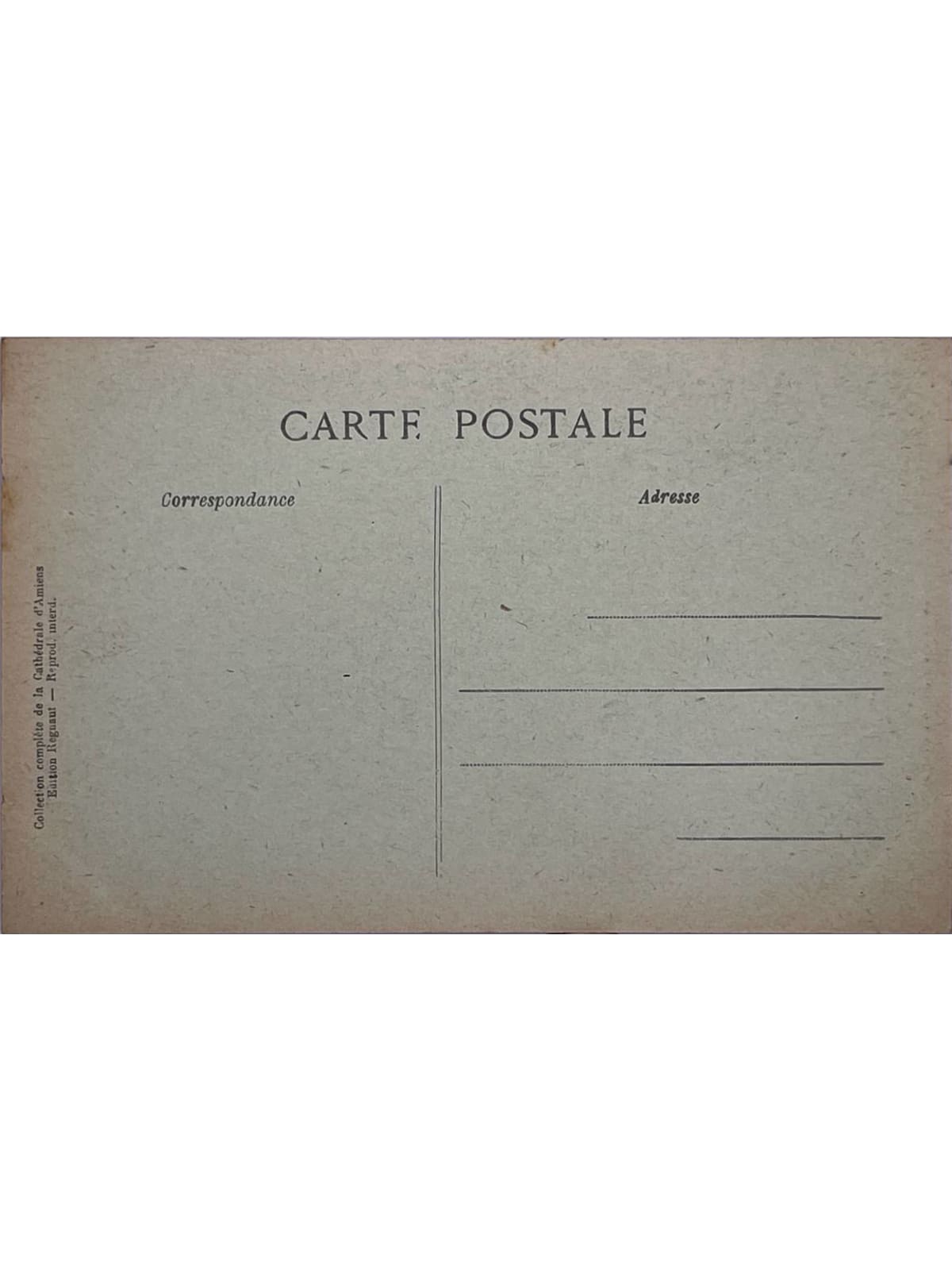 Verso de la carte postale