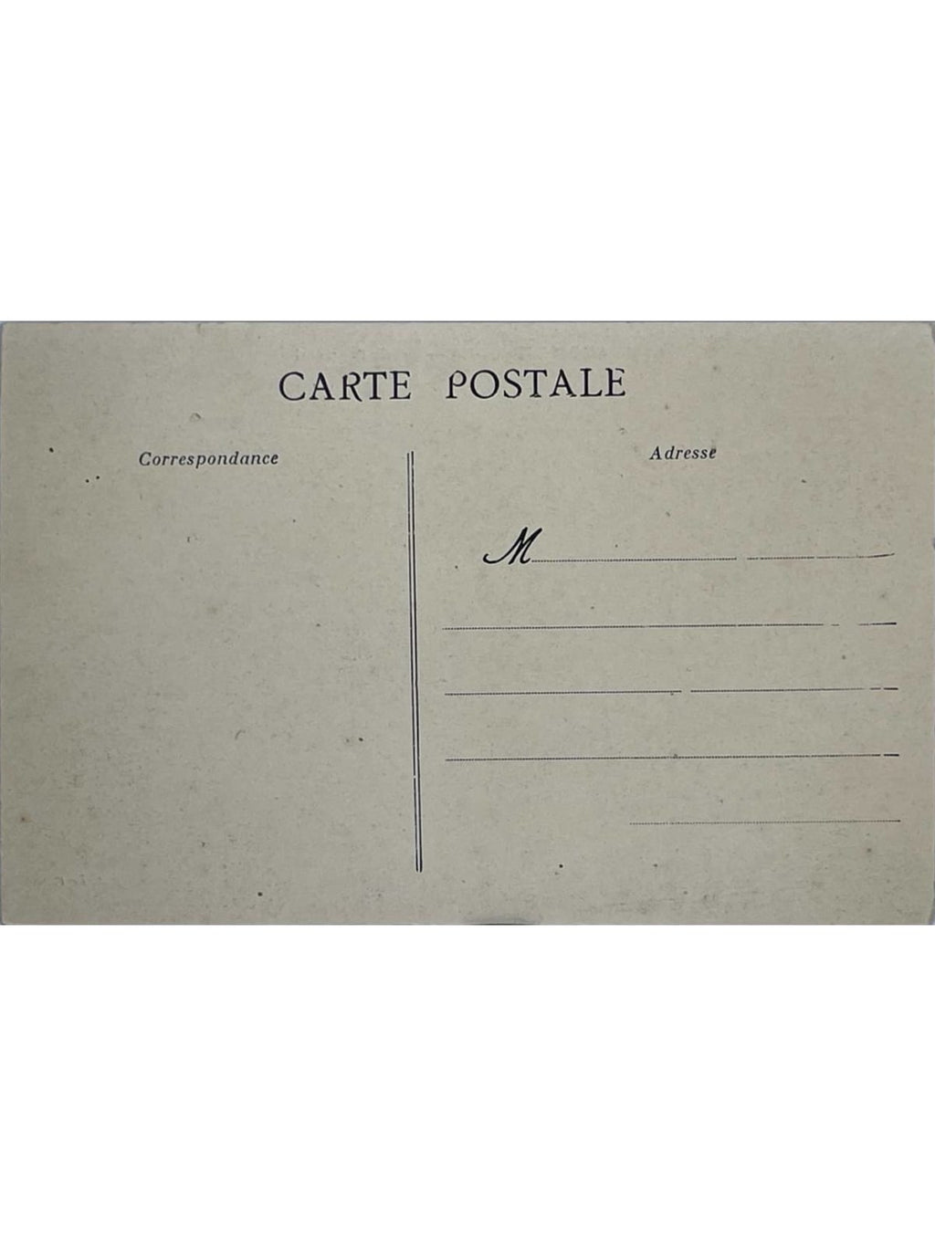 Verso de la carte postale