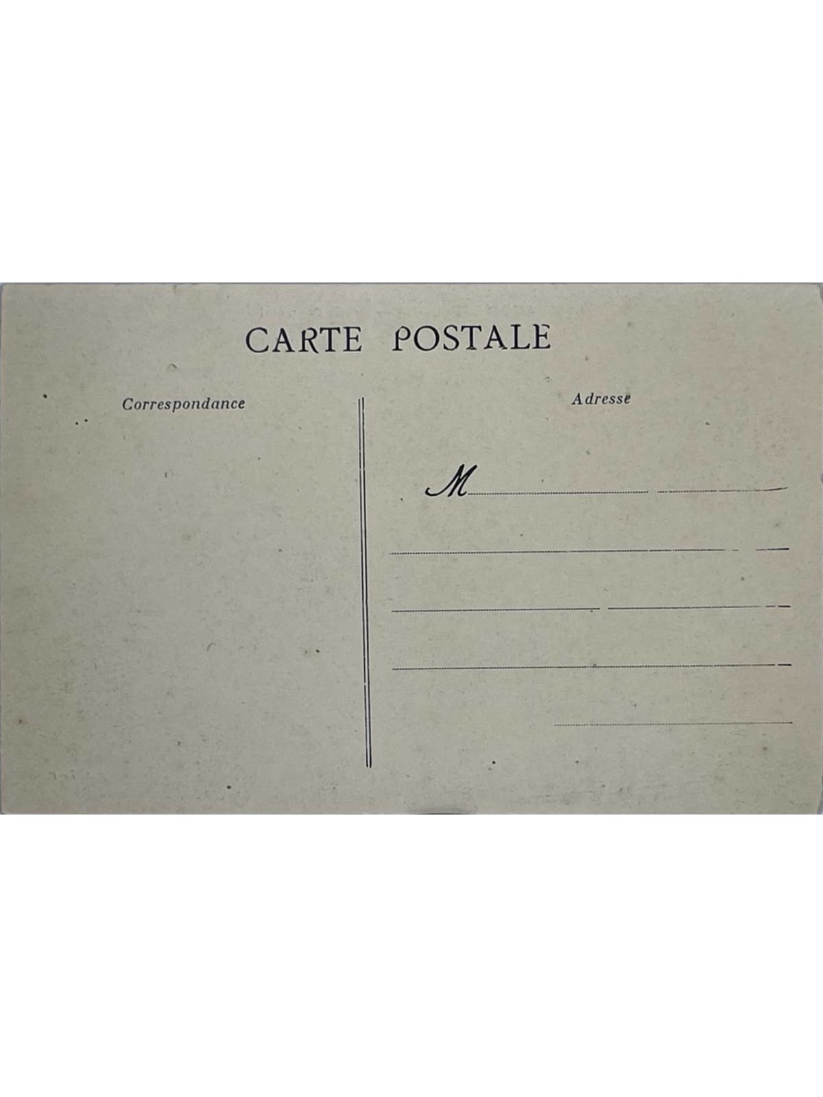 Verso de la carte postale