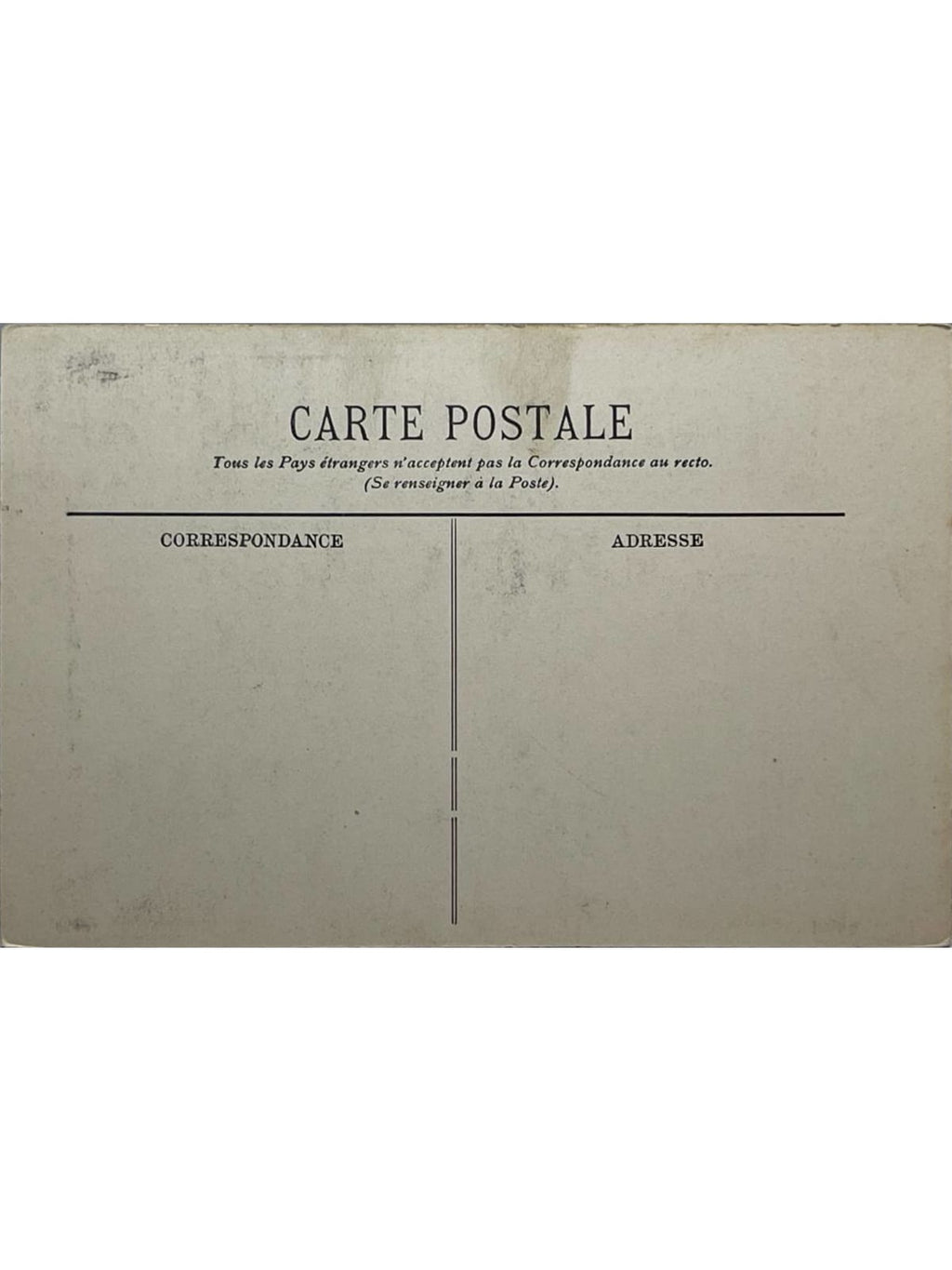 Verso de la carte postale