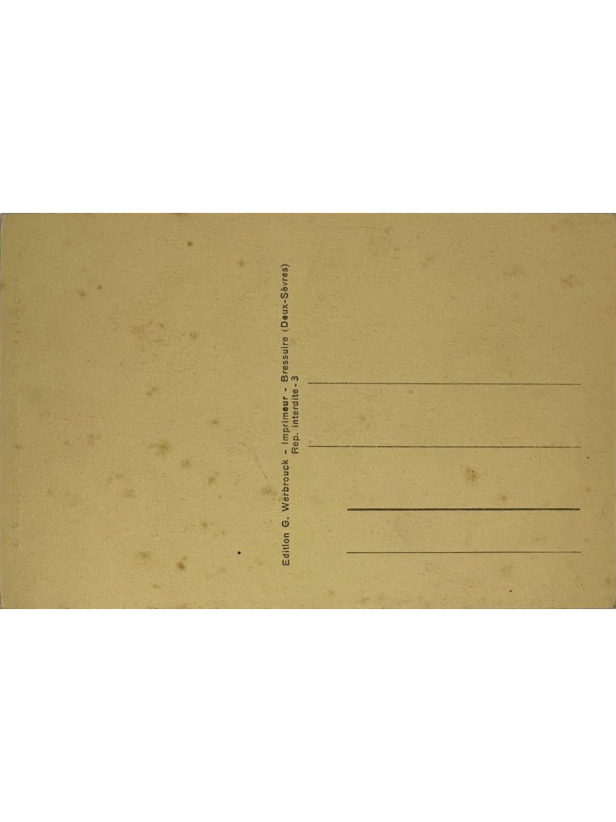 Verso de la carte postale