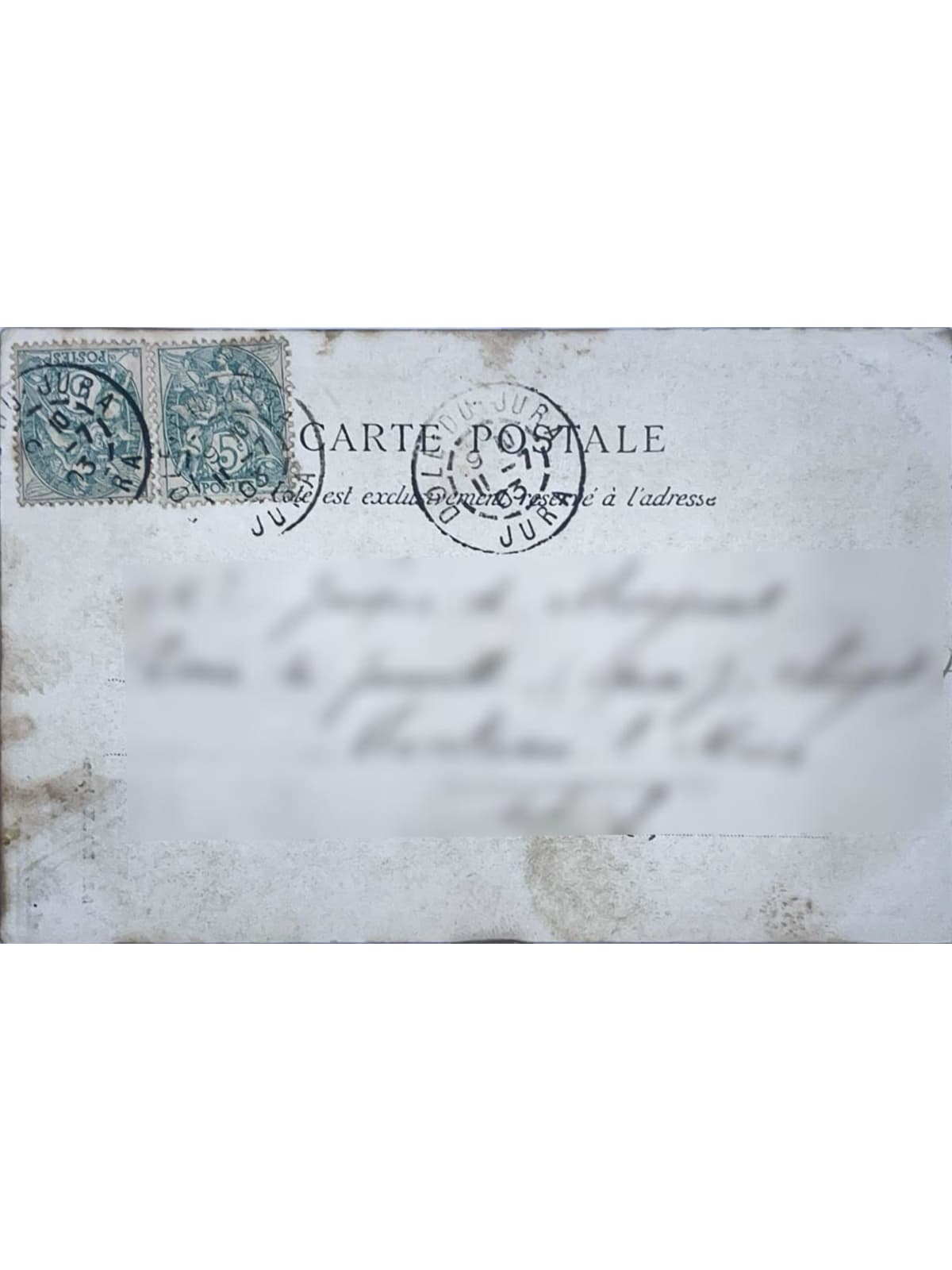 Verso de la carte postale