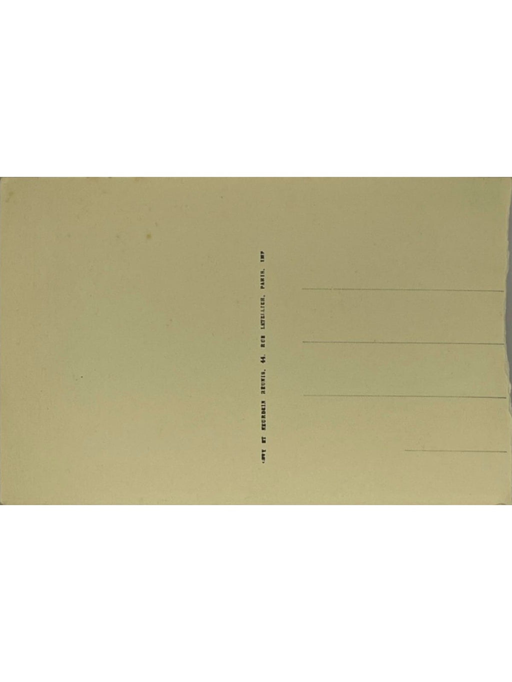 Verso de la carte postale