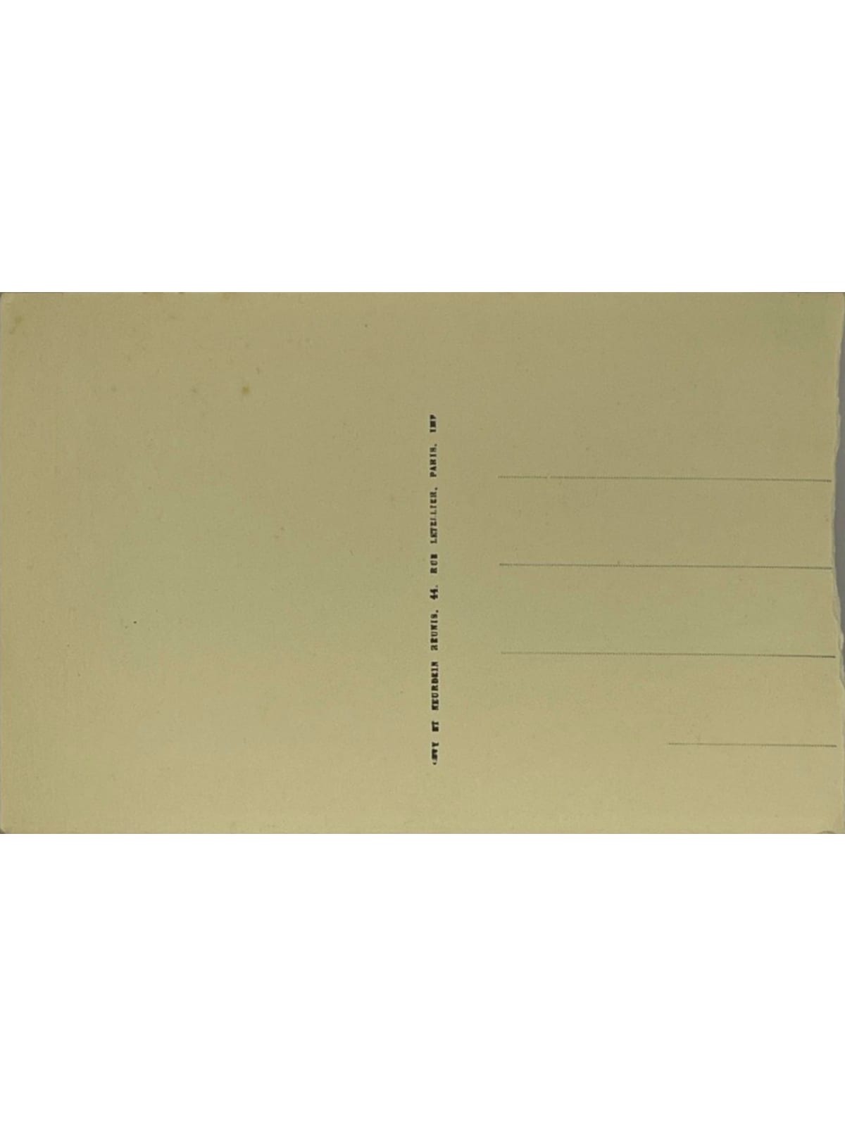Verso de la carte postale