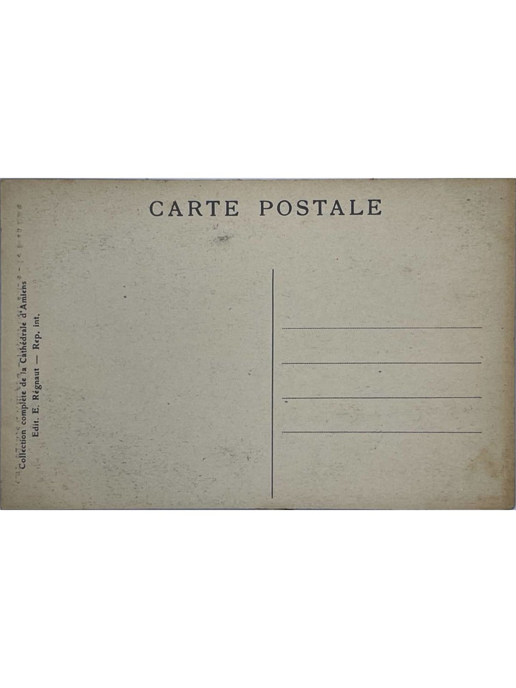 Verso de la carte postale