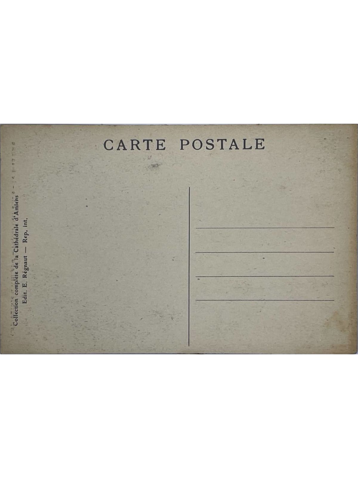 Verso de la carte postale