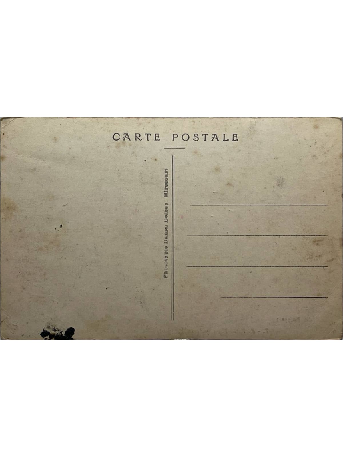 Verso de la carte postale