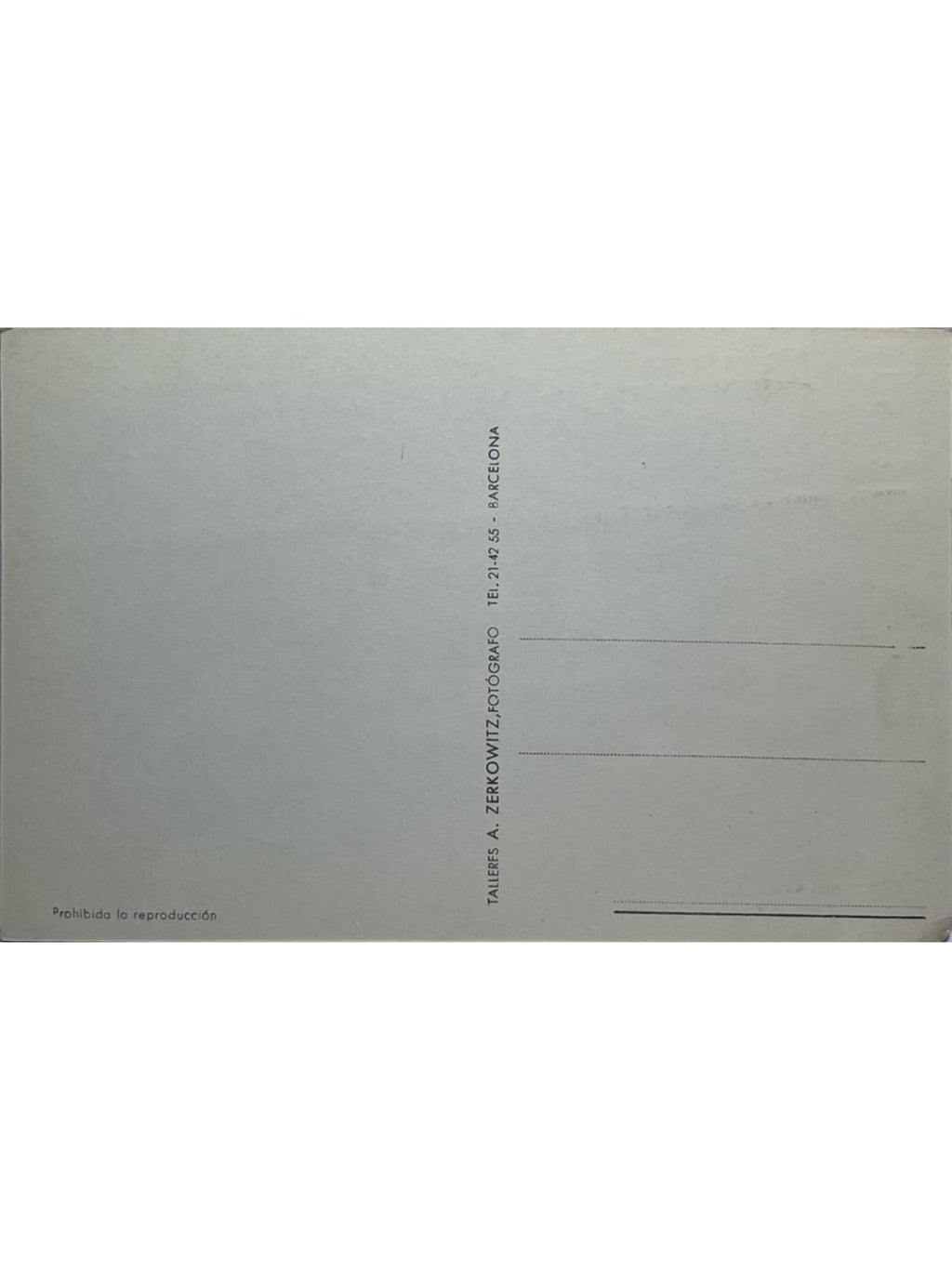Verso de la carte postale