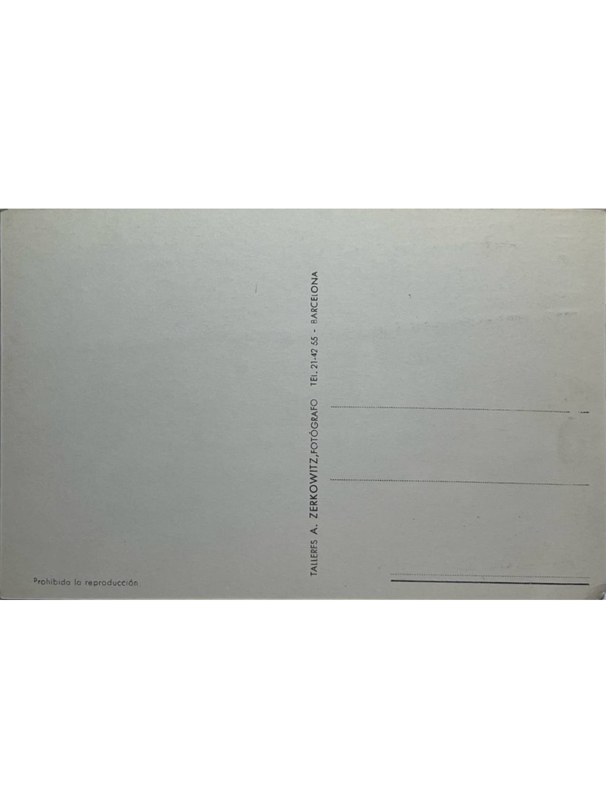 Verso de la carte postale