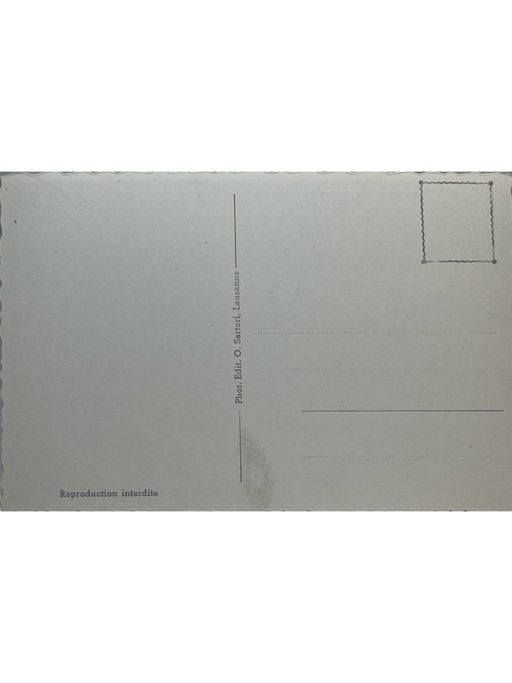 Verso de la carte postale