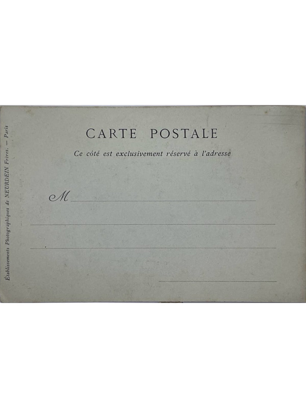 Verso de la carte postale
