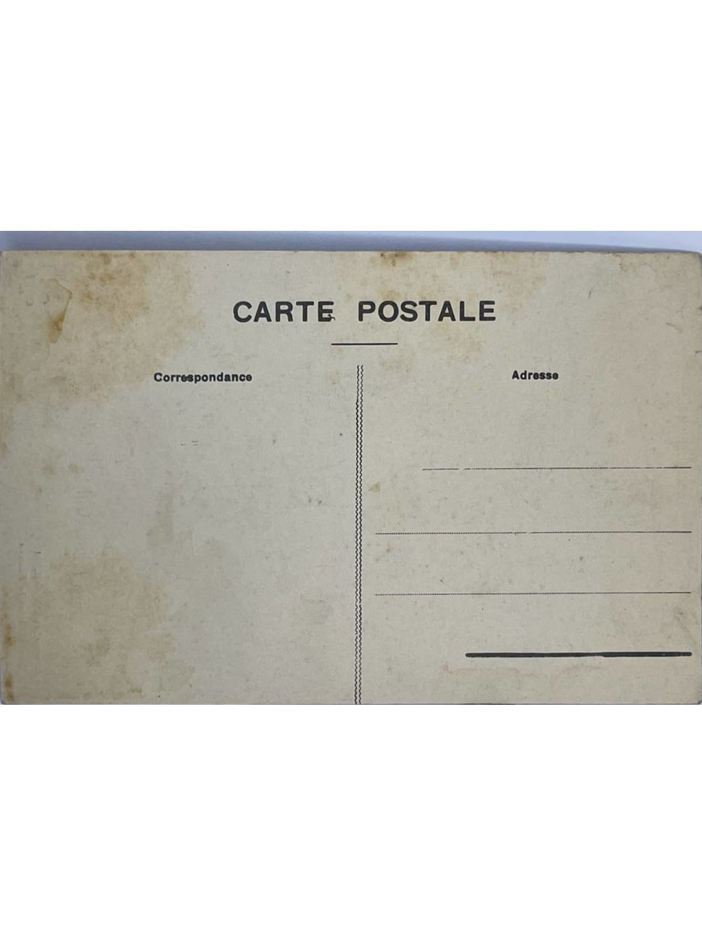 Verso de la carte postale