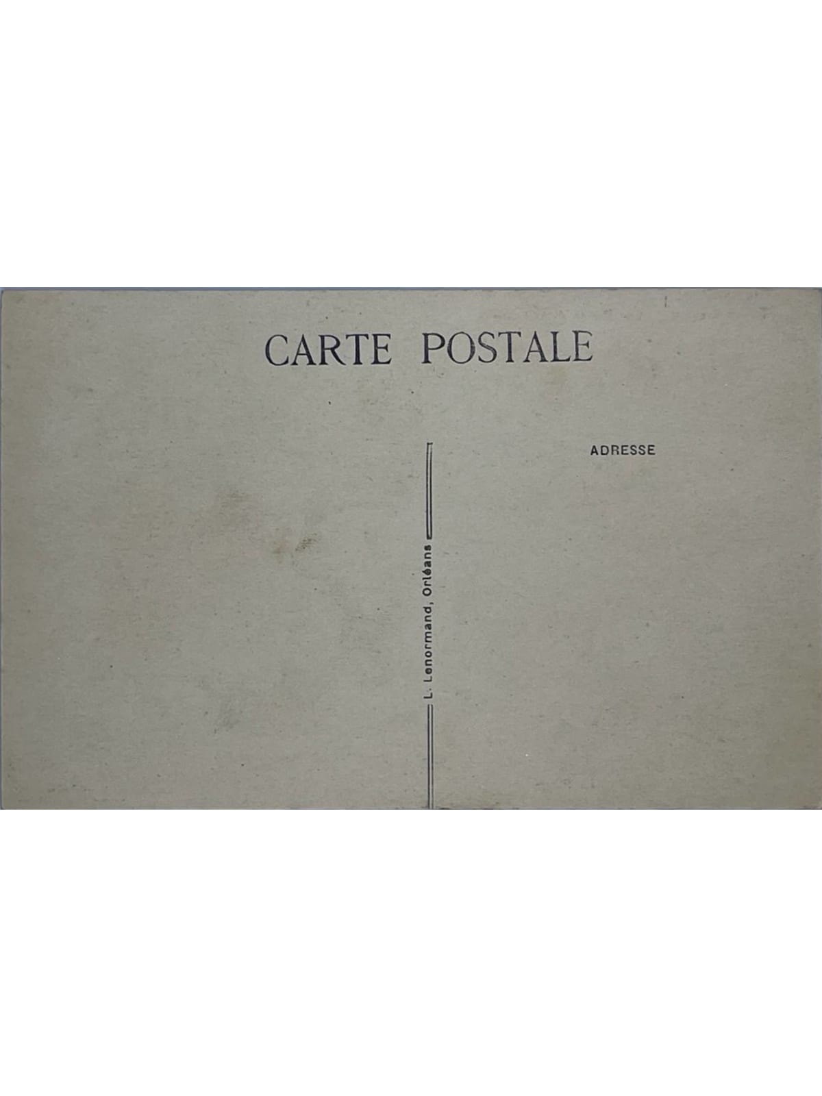 Verso de la carte postale