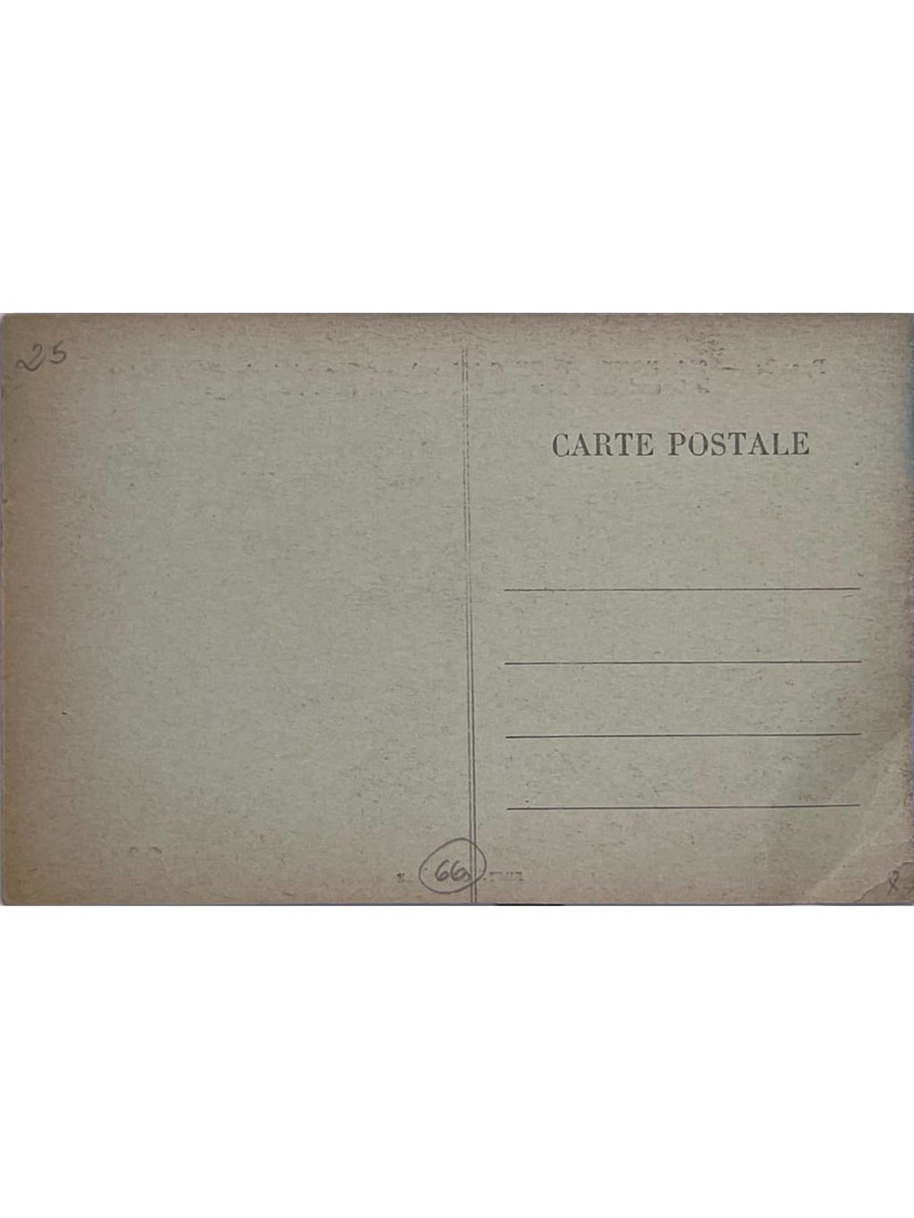 Verso de la carte postale
