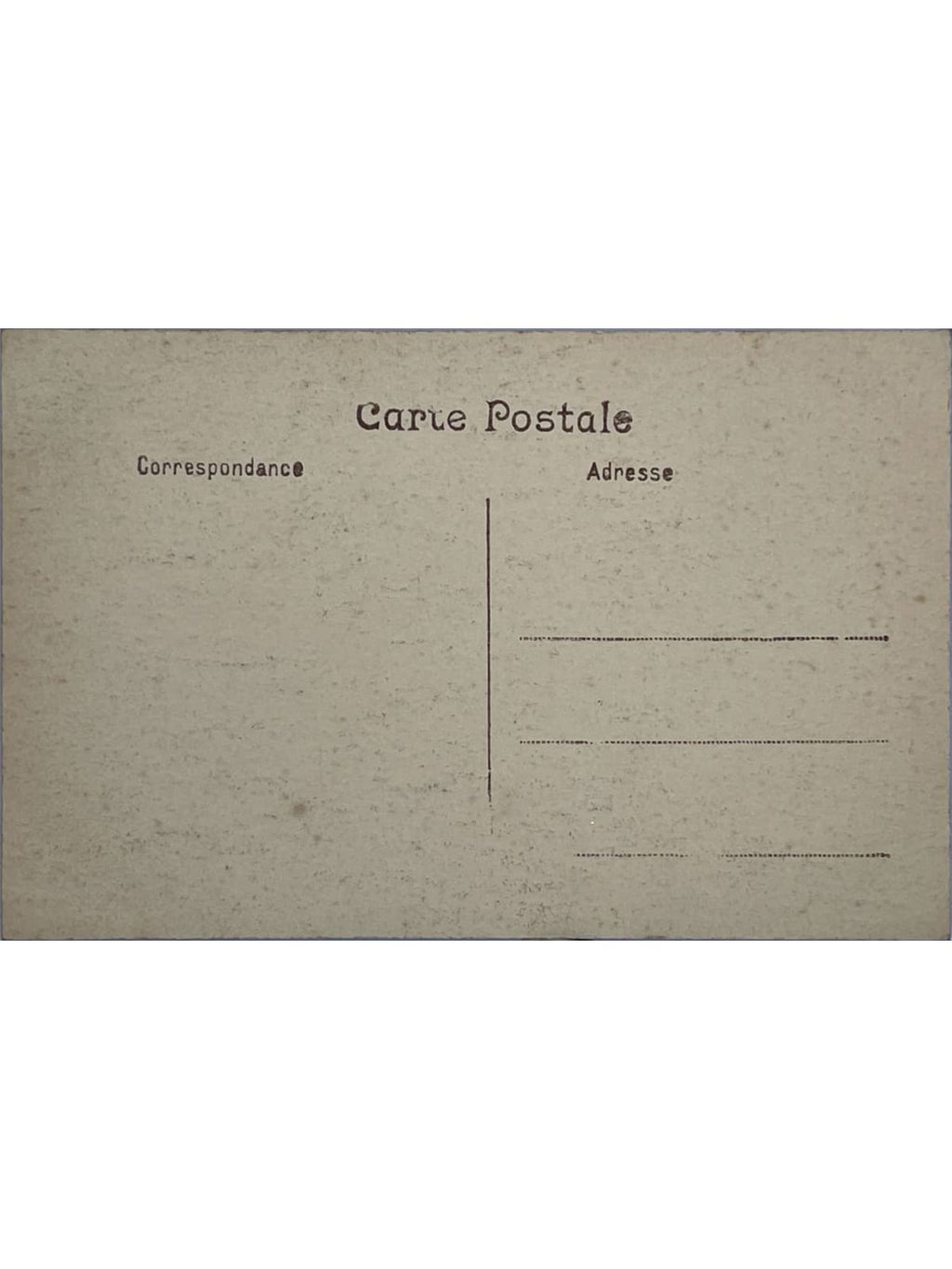 Verso de la carte postale