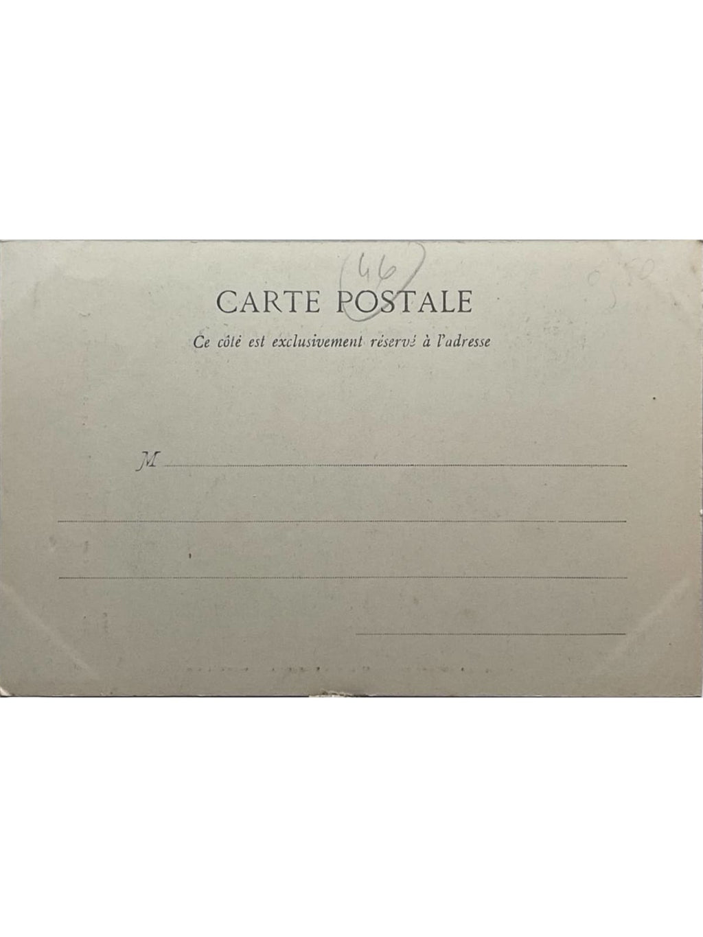 Verso de la carte postale