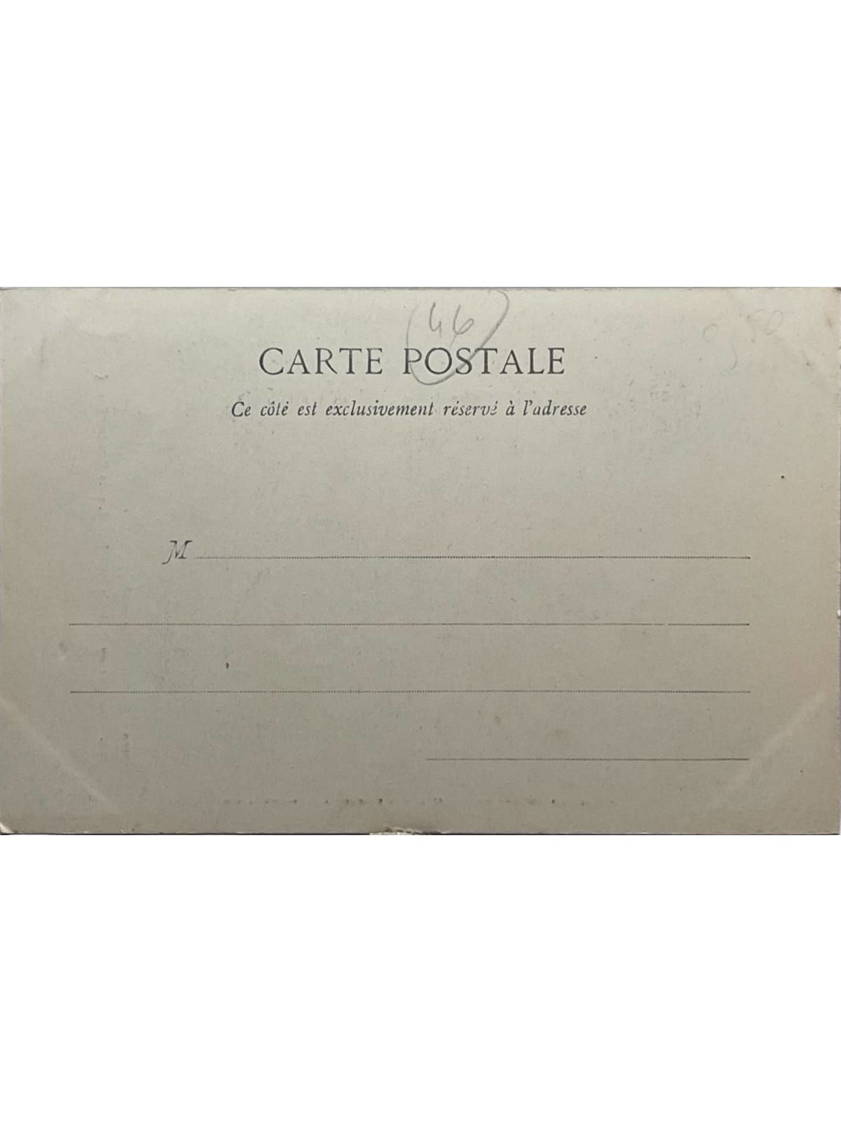 Verso de la carte postale