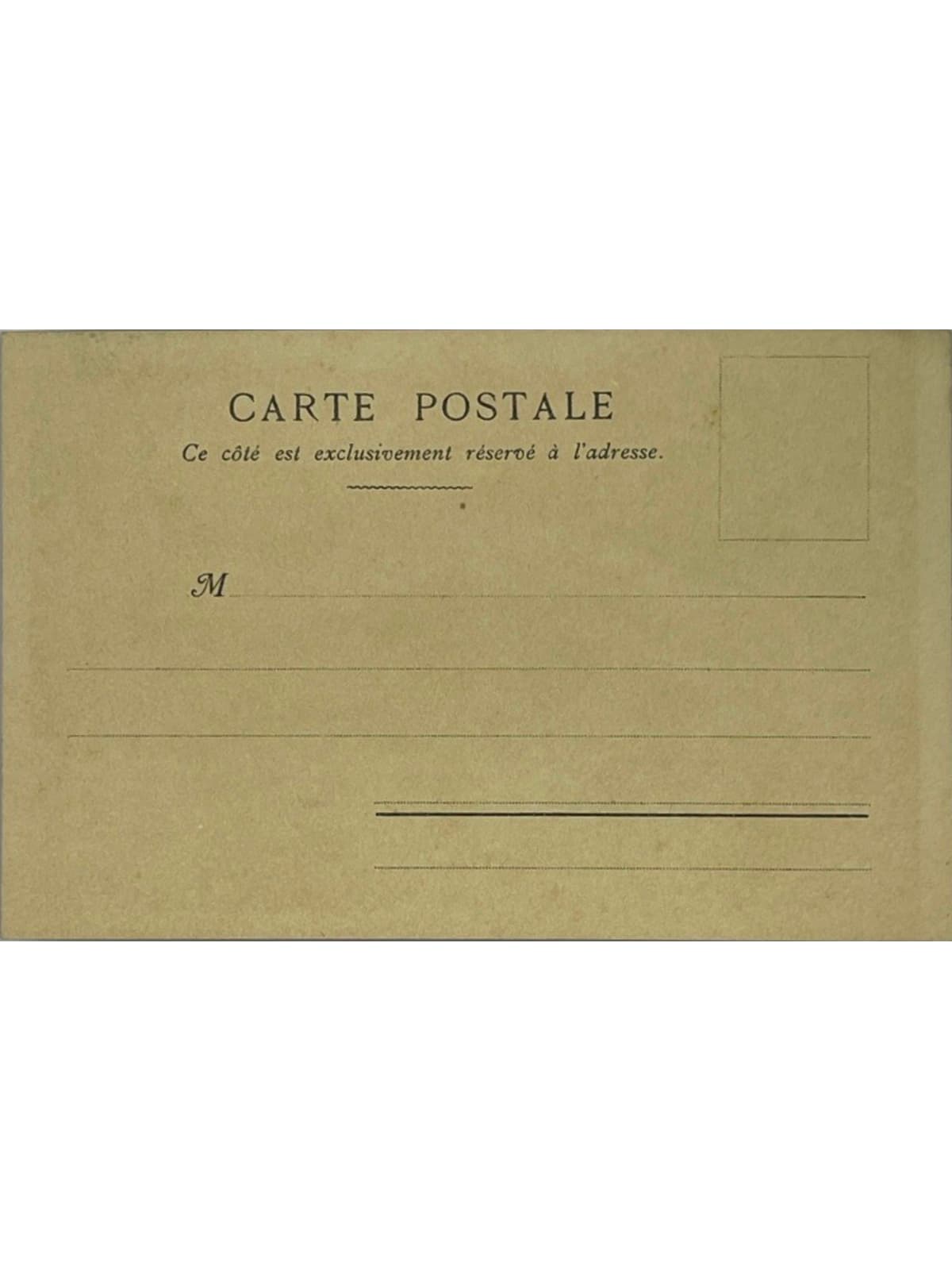 Verso de la carte postale