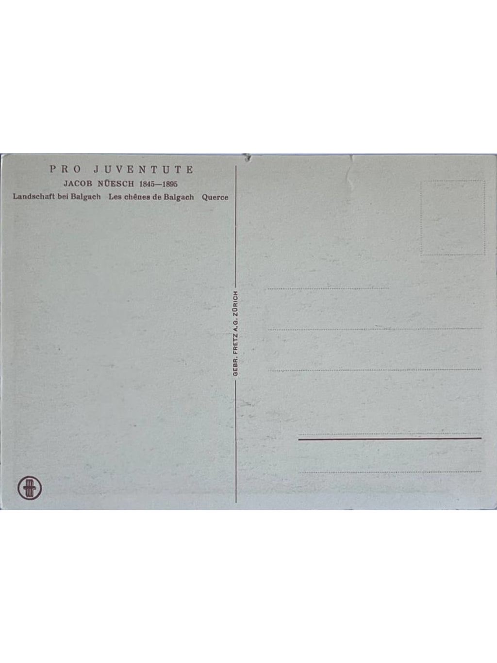 Verso de la carte postale