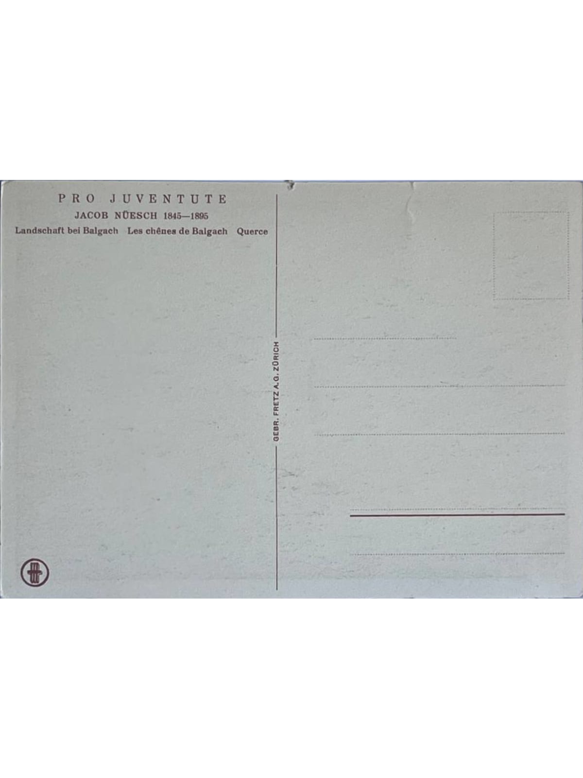 Verso de la carte postale