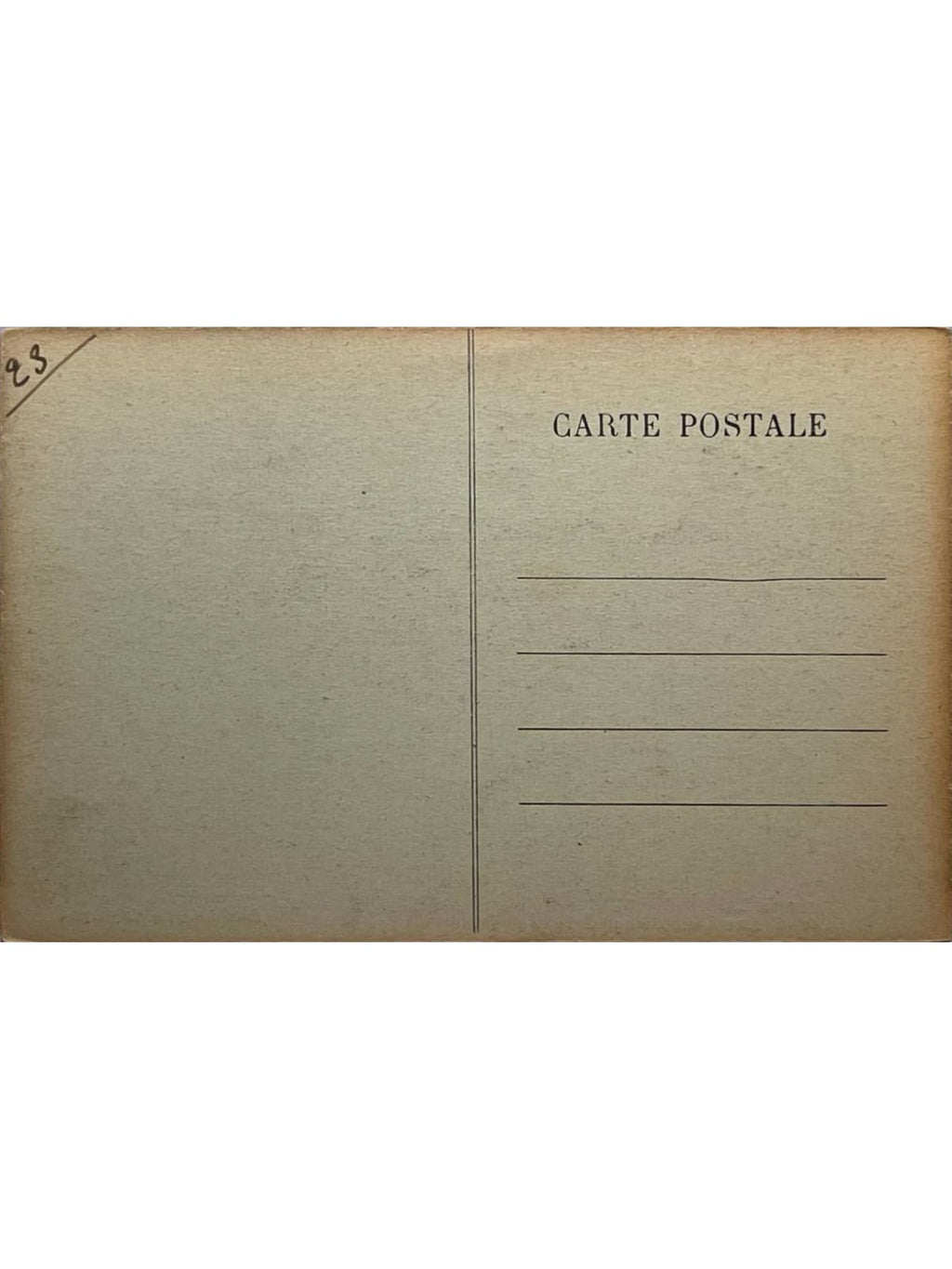 Verso de la carte postale