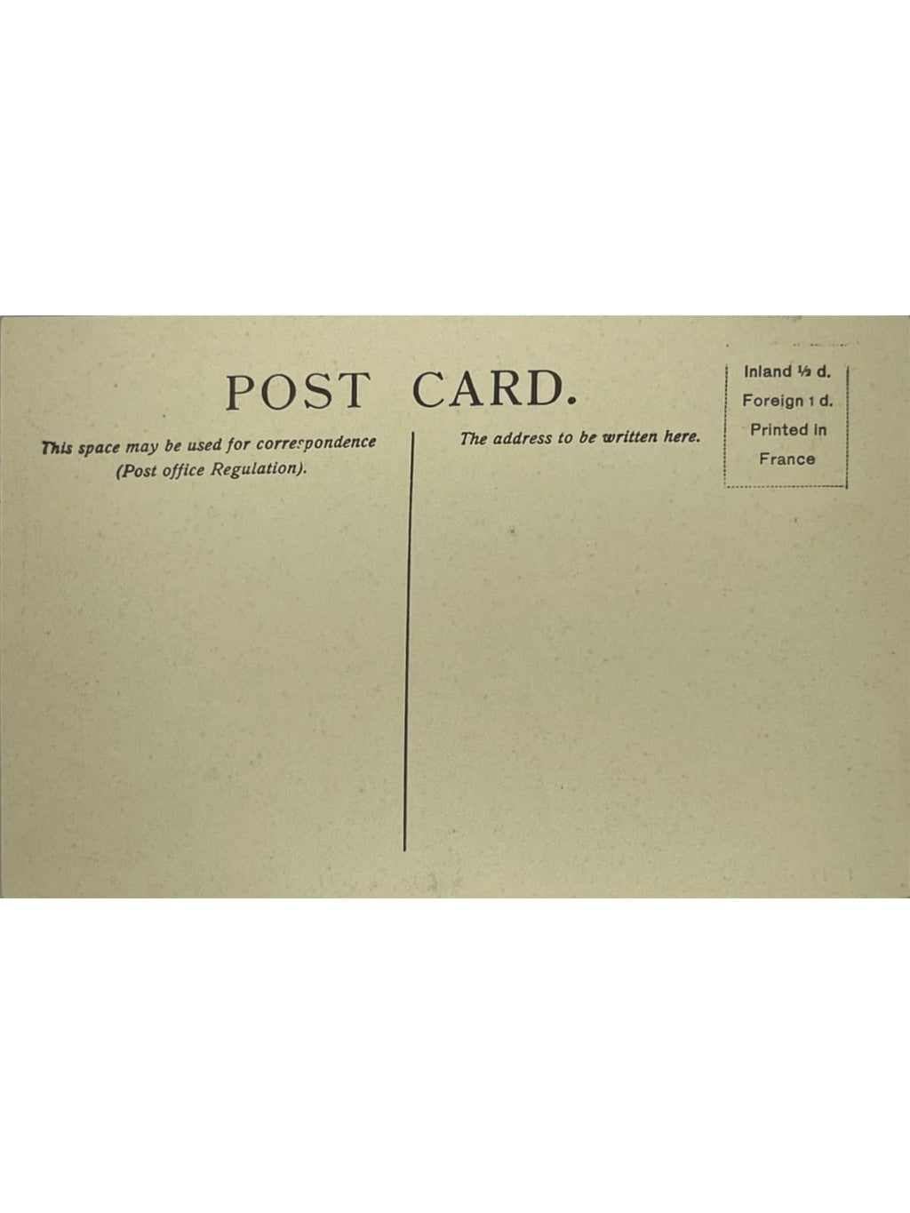 Verso de la carte postale