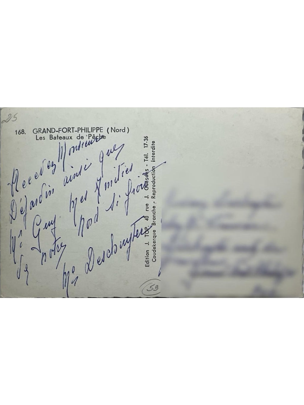 Verso de la carte postale