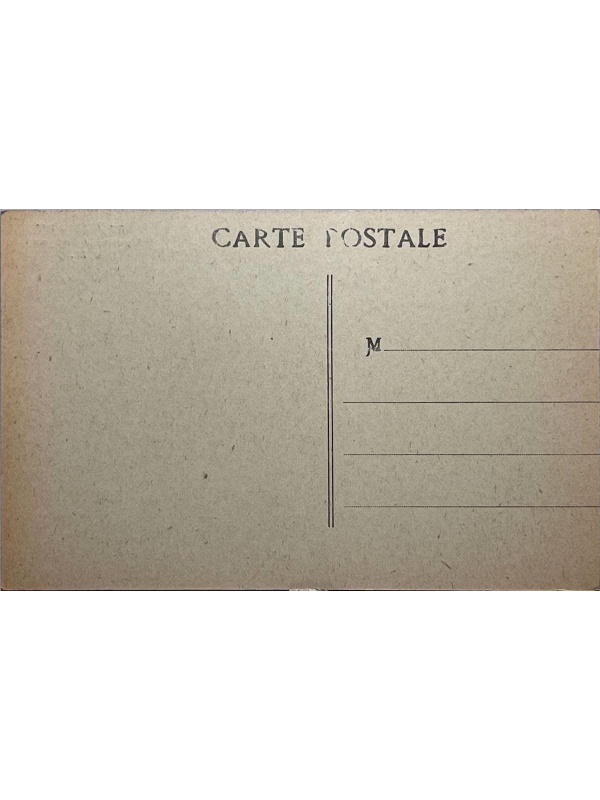 Verso de la carte postale