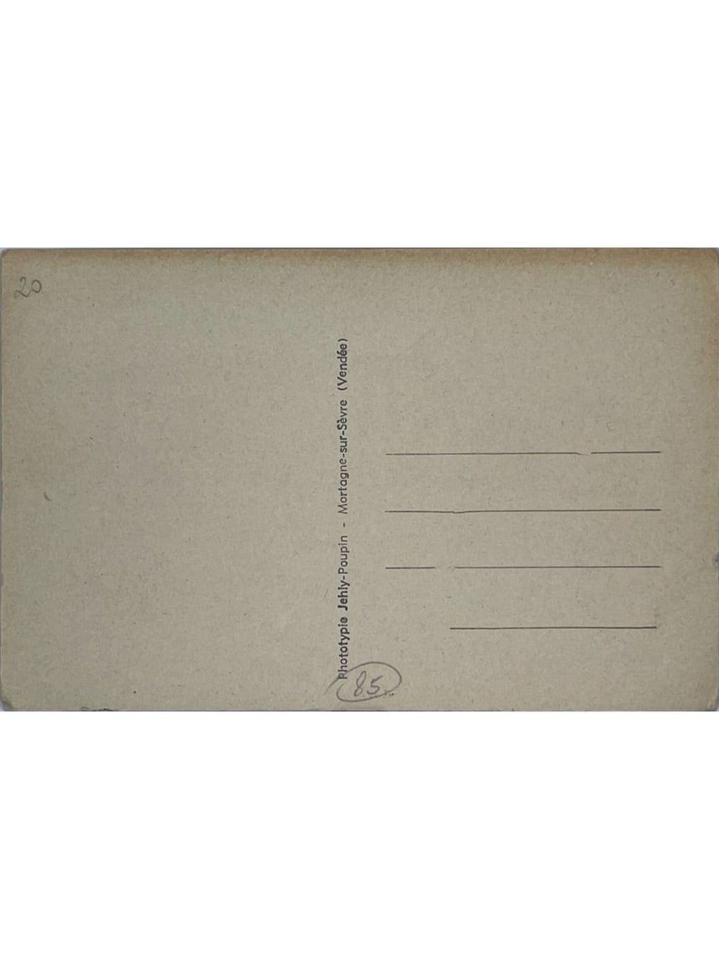 Verso de la carte postale