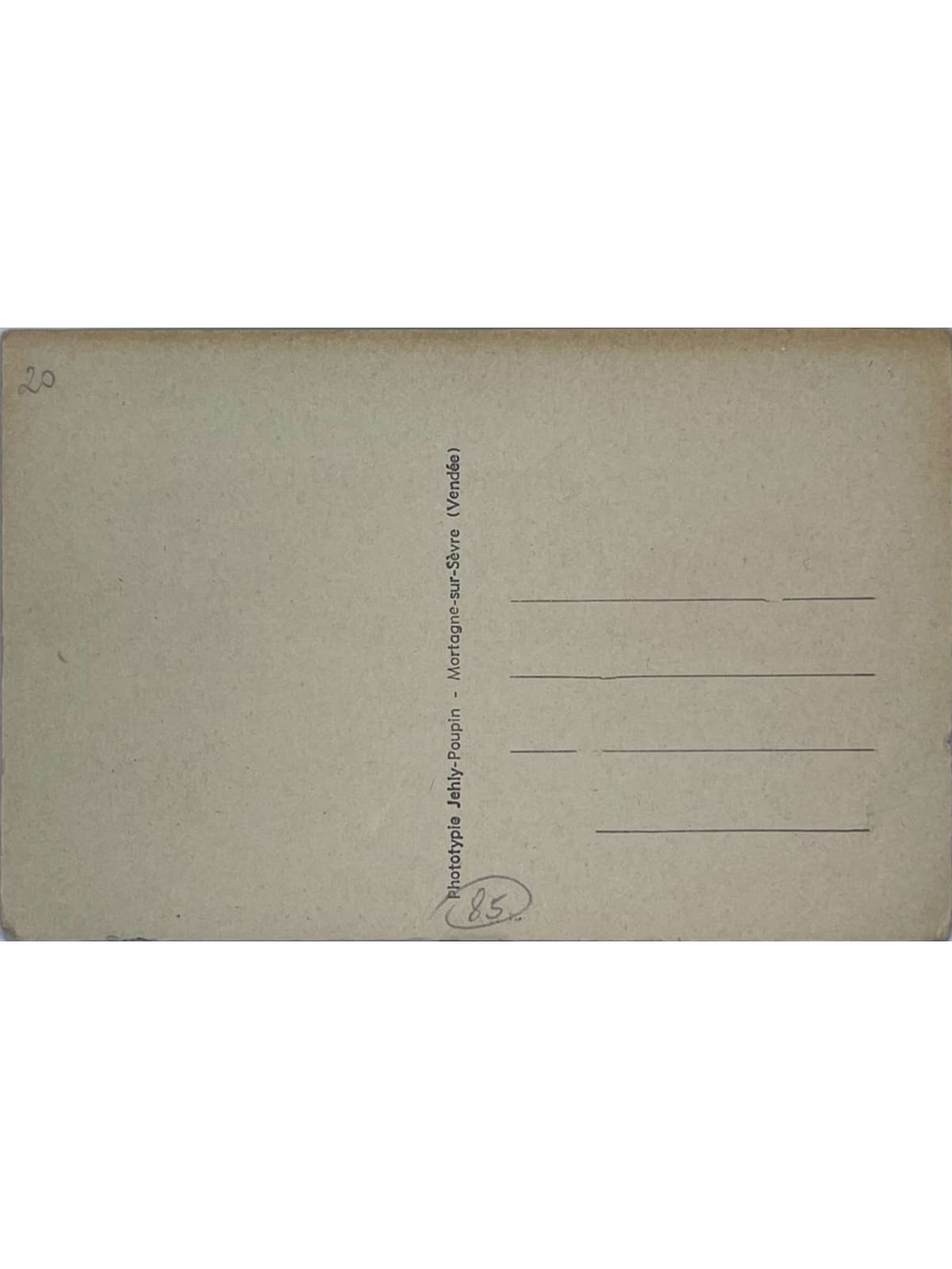 Verso de la carte postale