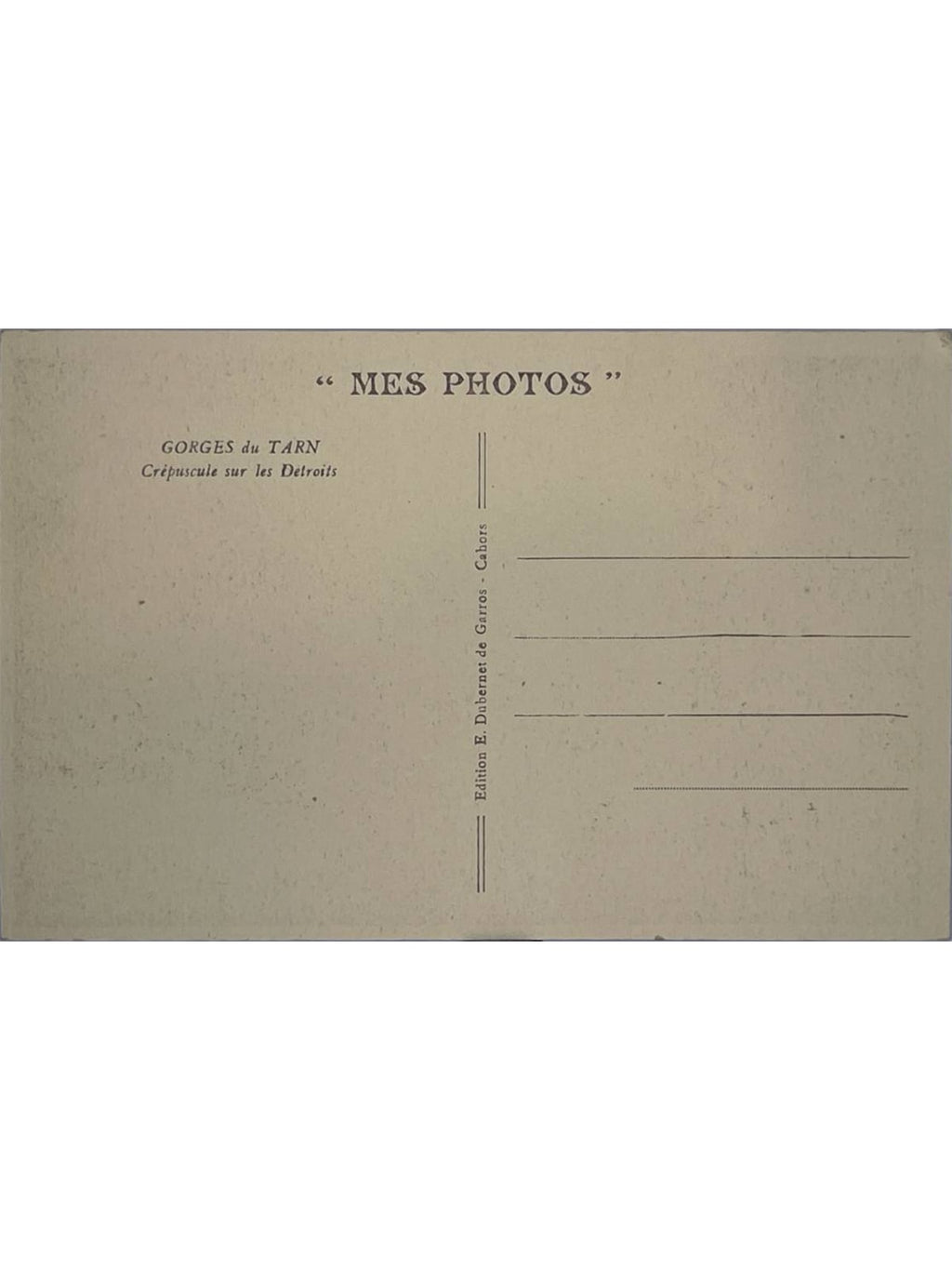 Verso de la carte postale