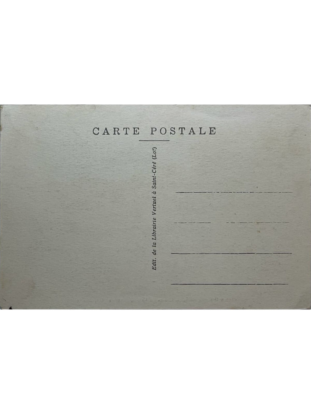 Verso de la carte postale