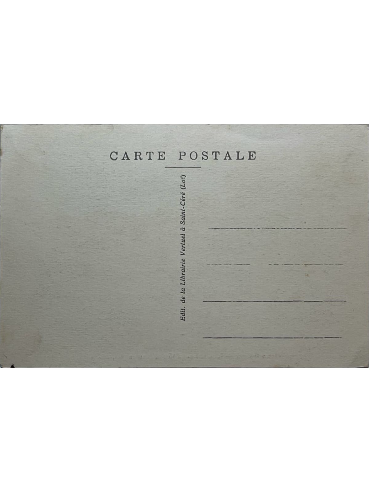 Verso de la carte postale