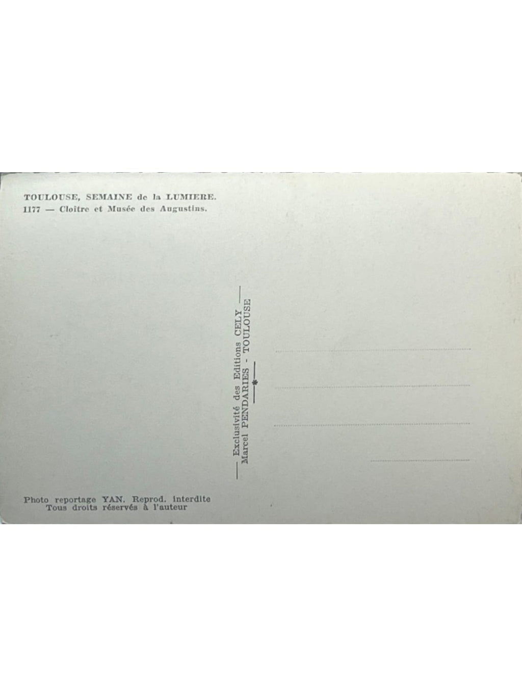 Verso de la carte postale