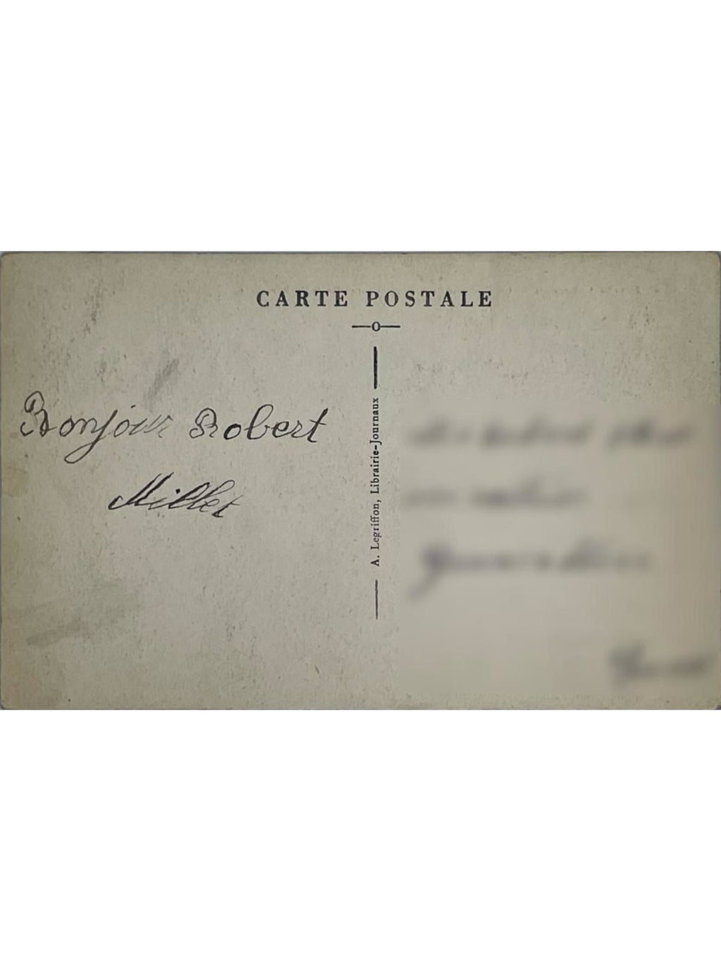 Verso de la carte postale