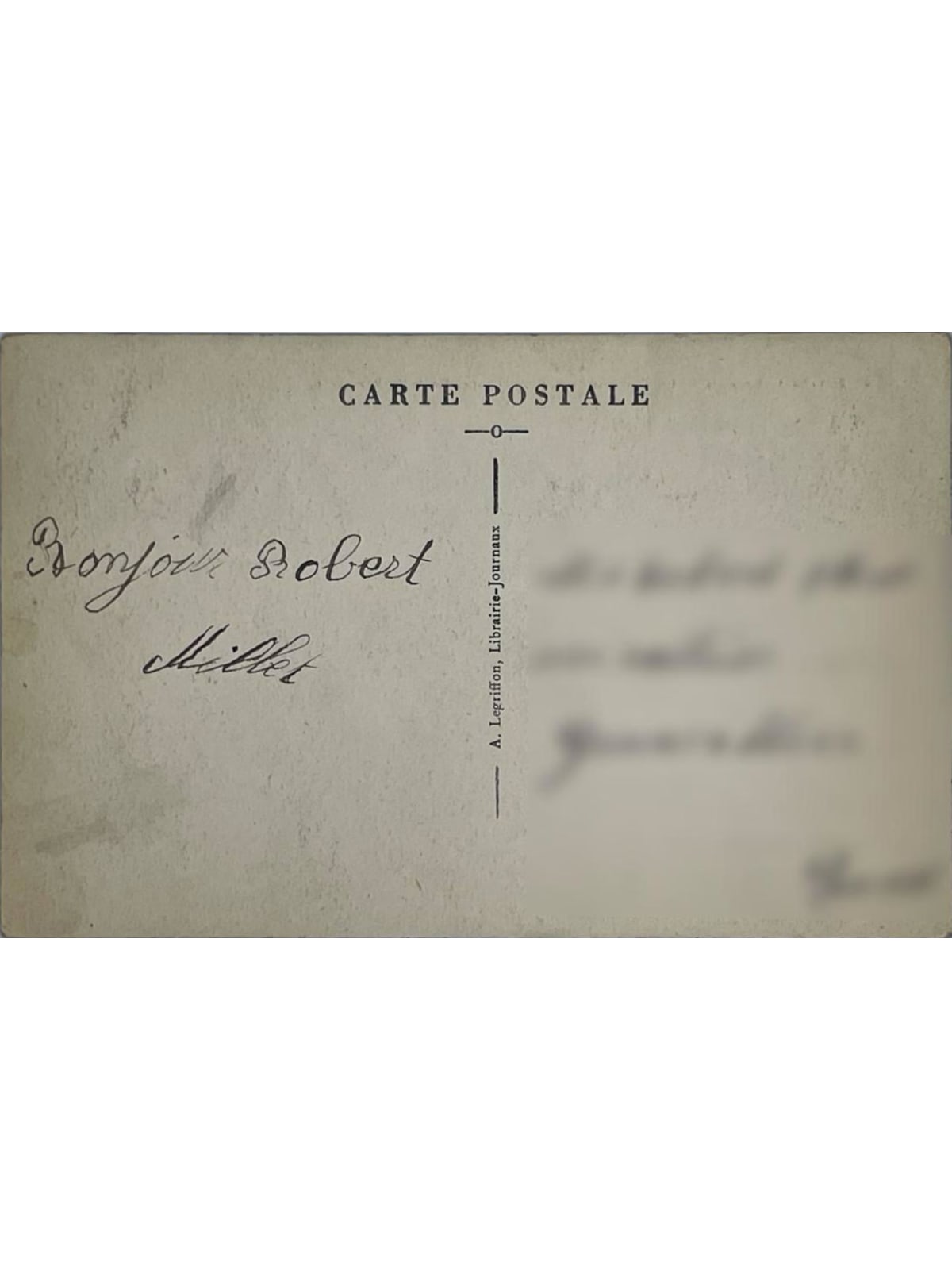 Verso de la carte postale